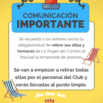 [AVISO IMPORTANTE] Retirada de sillas y hamacas