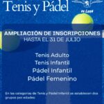 [Aviso] Sociales de Pádel y Tenis – Ampliación plazo inscripción