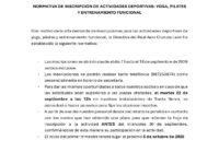 [Deportes] Normativa Inscripciones Actividades Deportivas. 1 Trimestre 2026